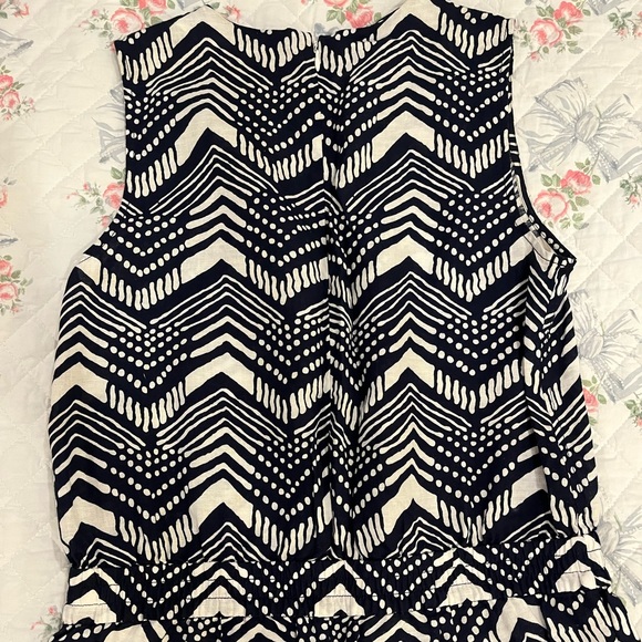 J. Crew Linen Cotton V-Neck Zig Zag Sleeveless Jumpsuit size 2 - Picture 10 of 12